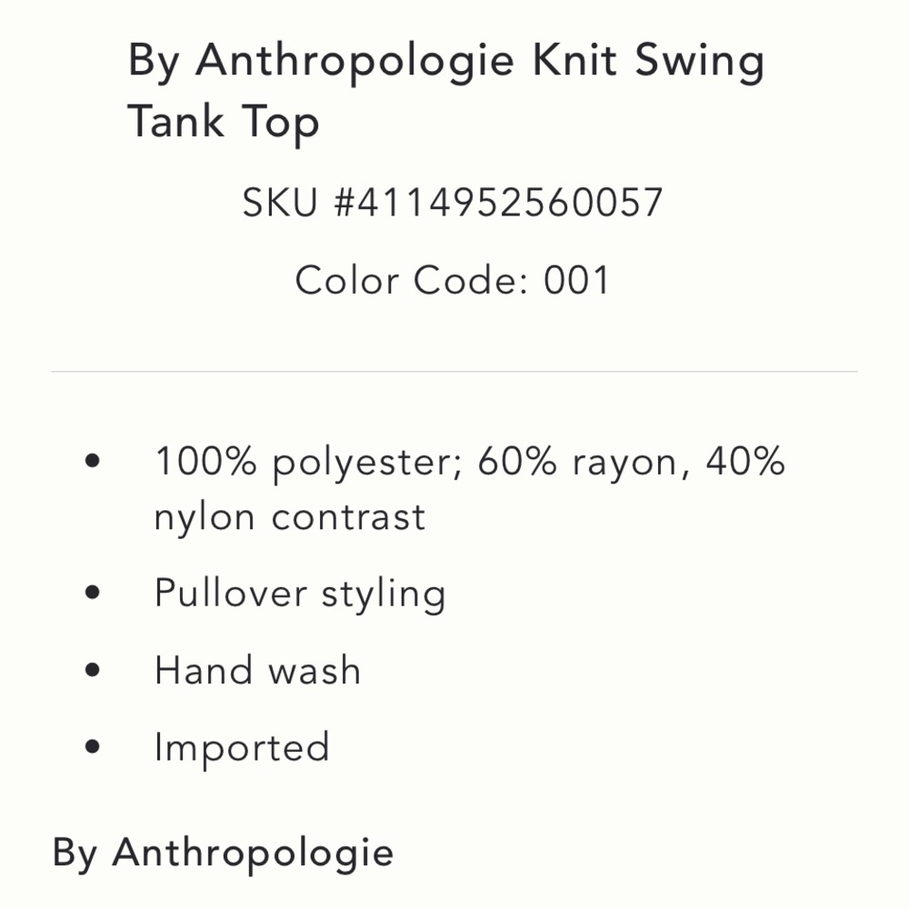 Anthropologie Black Swing Tank Top - Picture 5 of 6